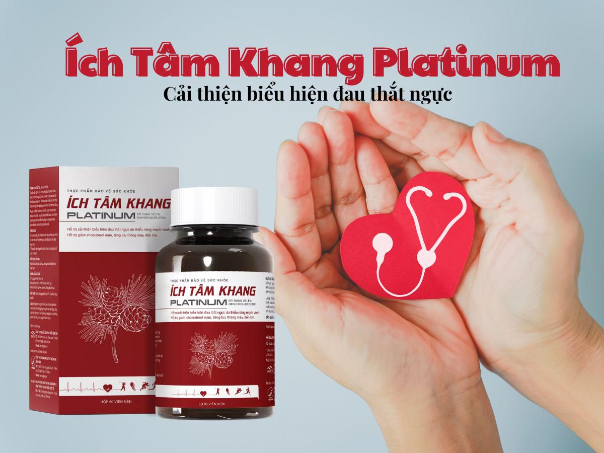 Ích Tâm Khang Platinum (Hộp 60 viên) - Hỗ trợ giảm đau thắt ngực