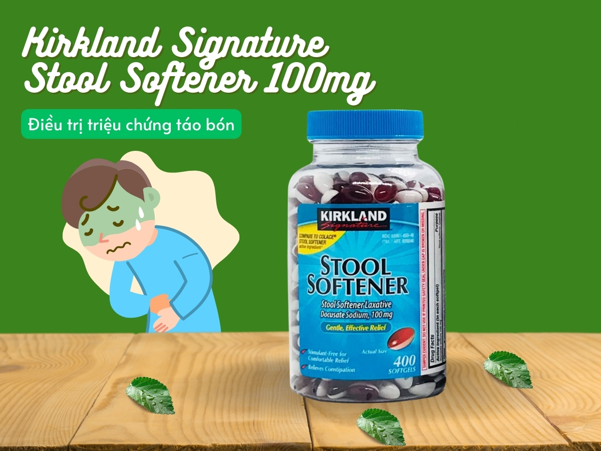 Thuốc Kirkland Signature Stool Softener 100mg giúp điều trị táo bón