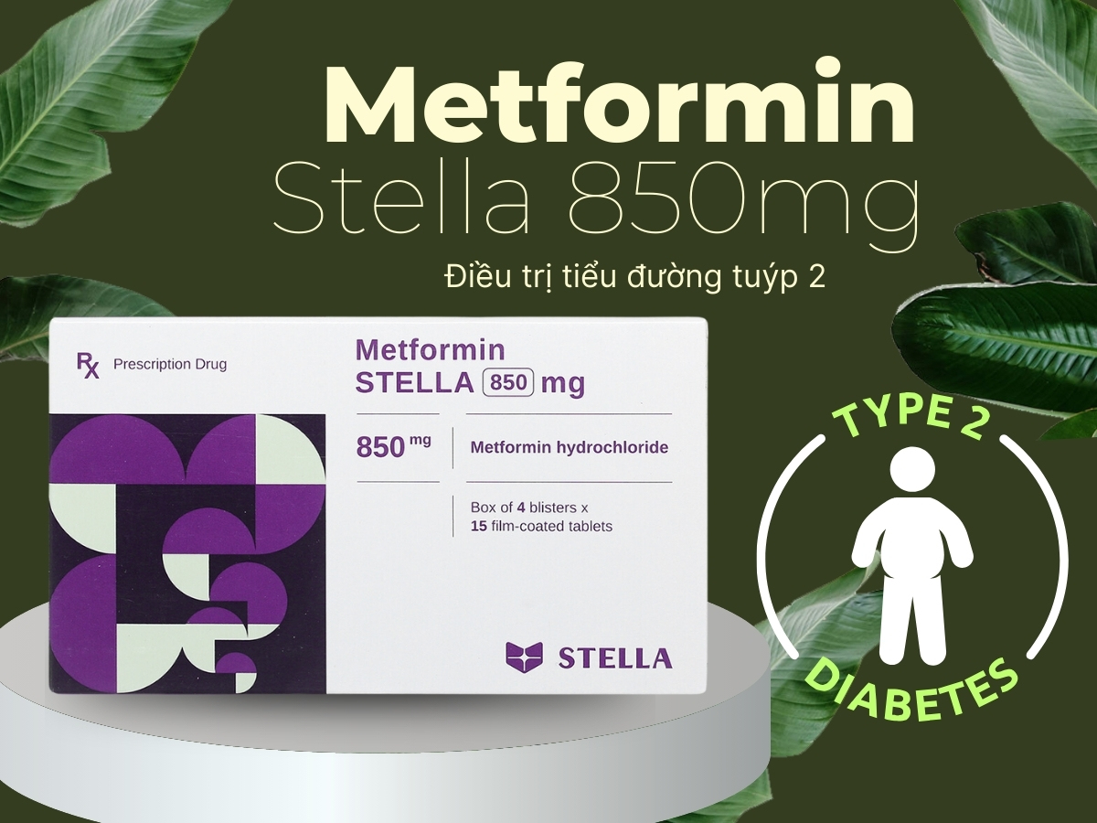 Thuốc Metformin Stella 850mg điều tiểu đường typ II