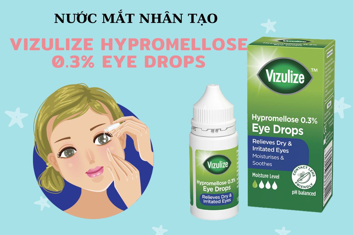 Vizulize Hypromellose 0.3% Eye Drops giúp dưỡng ẩm cho mắt