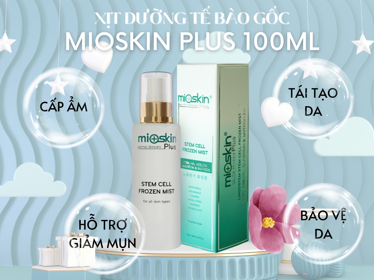 Xịt dưỡng tế bào gốc Mioskin Plus 100ml hỗ trợ bảo vệ, tái tạo và dưỡng sáng da