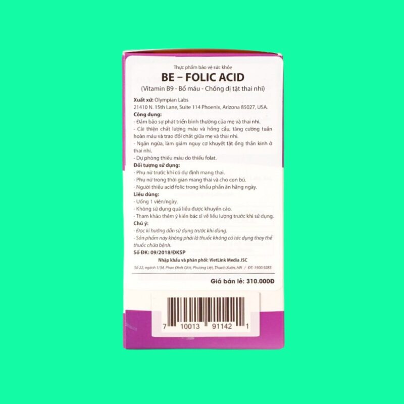 Thuốc Be-Folic Acid 100v của Mỹ có tốt không? - Dược sĩ Lưu Văn Hoàng