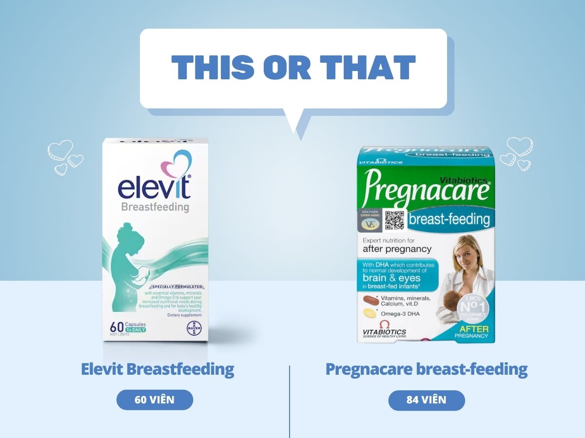 So sánh Elevit sau sinh và Pregnacare breast-feeding