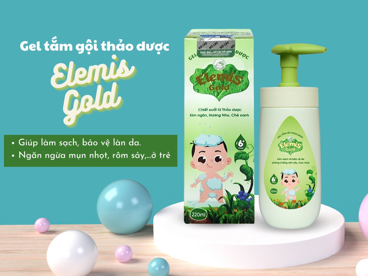 Gel tắm gội thảo dược Elemis Gold làm sạch và bảo vệ da cho trẻ