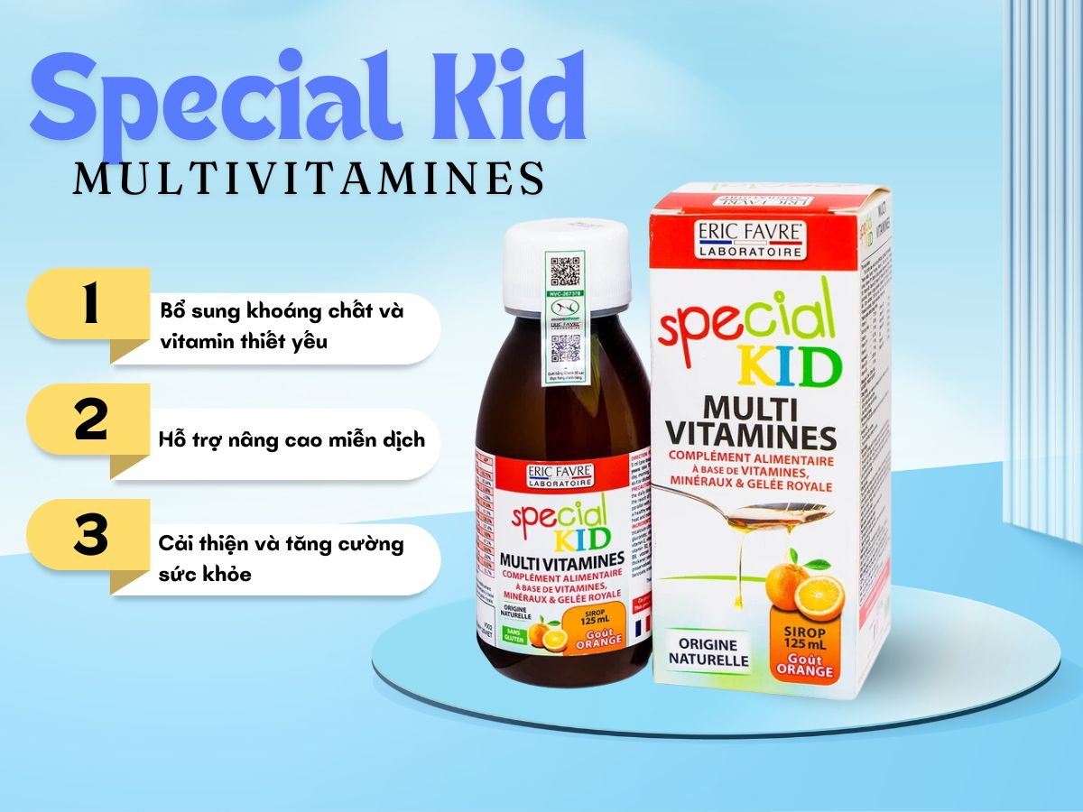 Special Kid Multivitamines giúp bổ sung dưỡng chất, hỗ trợ tăng cường sức khỏe, đề kháng cho trẻ
