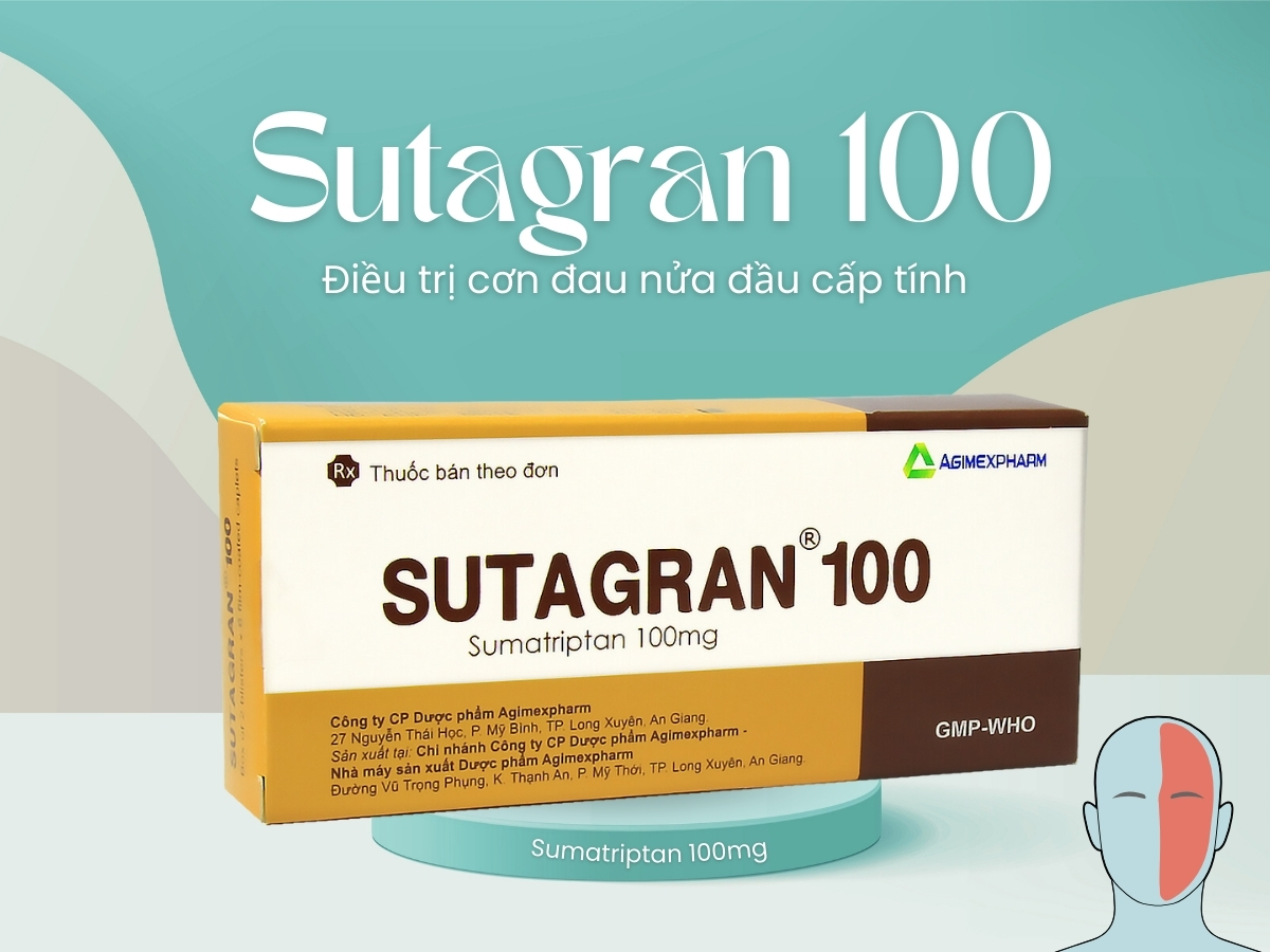 Thuốc Sutagran 100 điều trị cơn cấp tính của bệnh đau nửa đầu