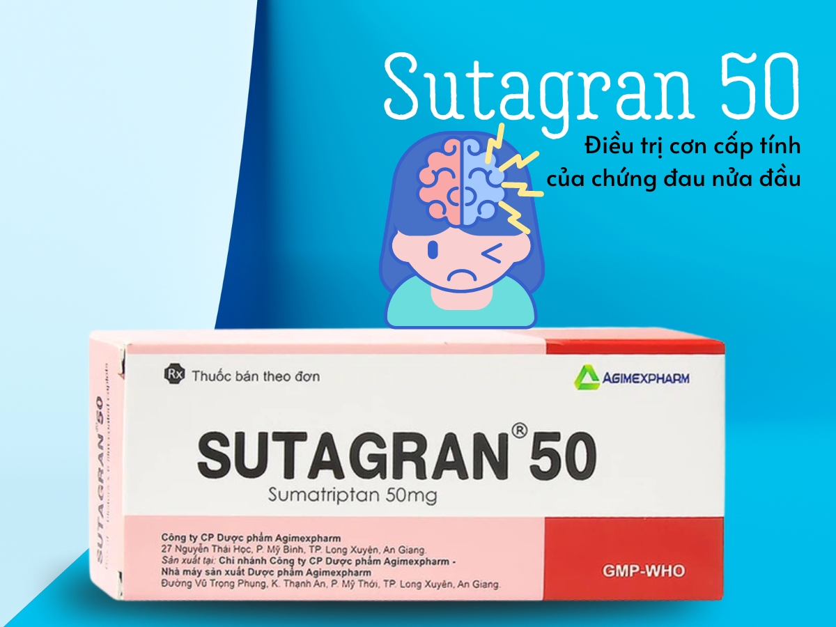 Thuốc Sutagran 50 điều trị cơn cấp của bệnh đau nửa đầu