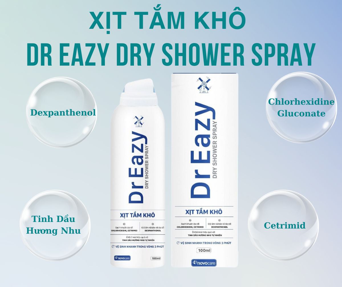 Xịt tắm khô Dr Eazy Dry Shower Spray có công dụng gì?