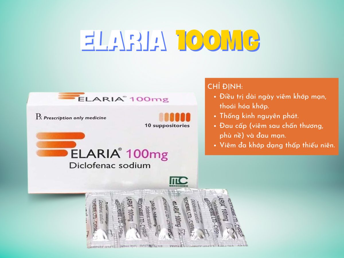 Thuốc Elaria 100mg điều trị viêm khớp, thoái hóa khớp