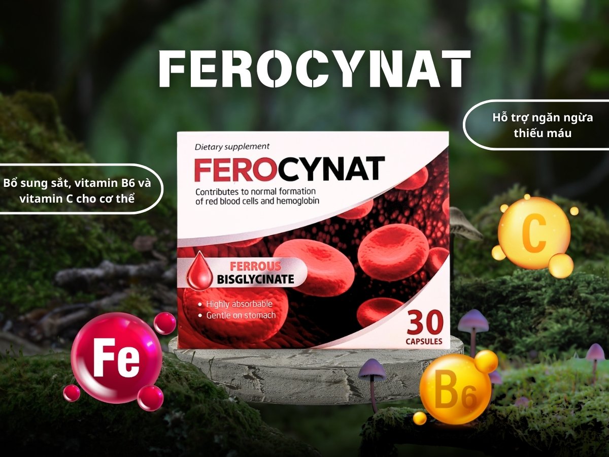 Ferocynat bổ sung sắt, hỗ trợ ngăn ngừa thiếu máu do thiếu sắt