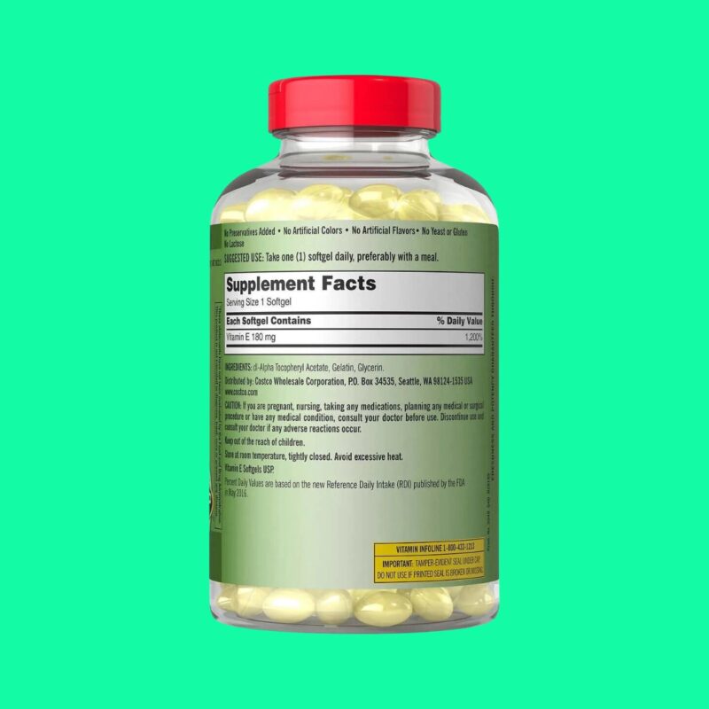 Kirkland Signature Natural Vitamin E 400 IU 200 Softgels