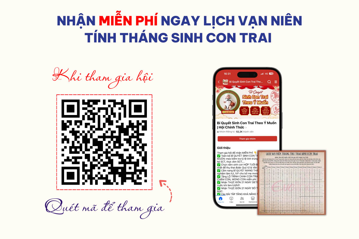 Cách sinh con trai theo lịch vạn niên