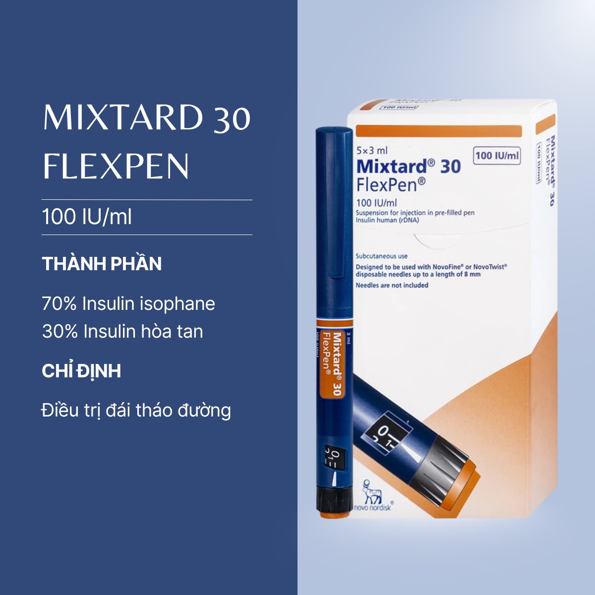 Thuốc Mixtard 30 Flexpen 100 IU/ml