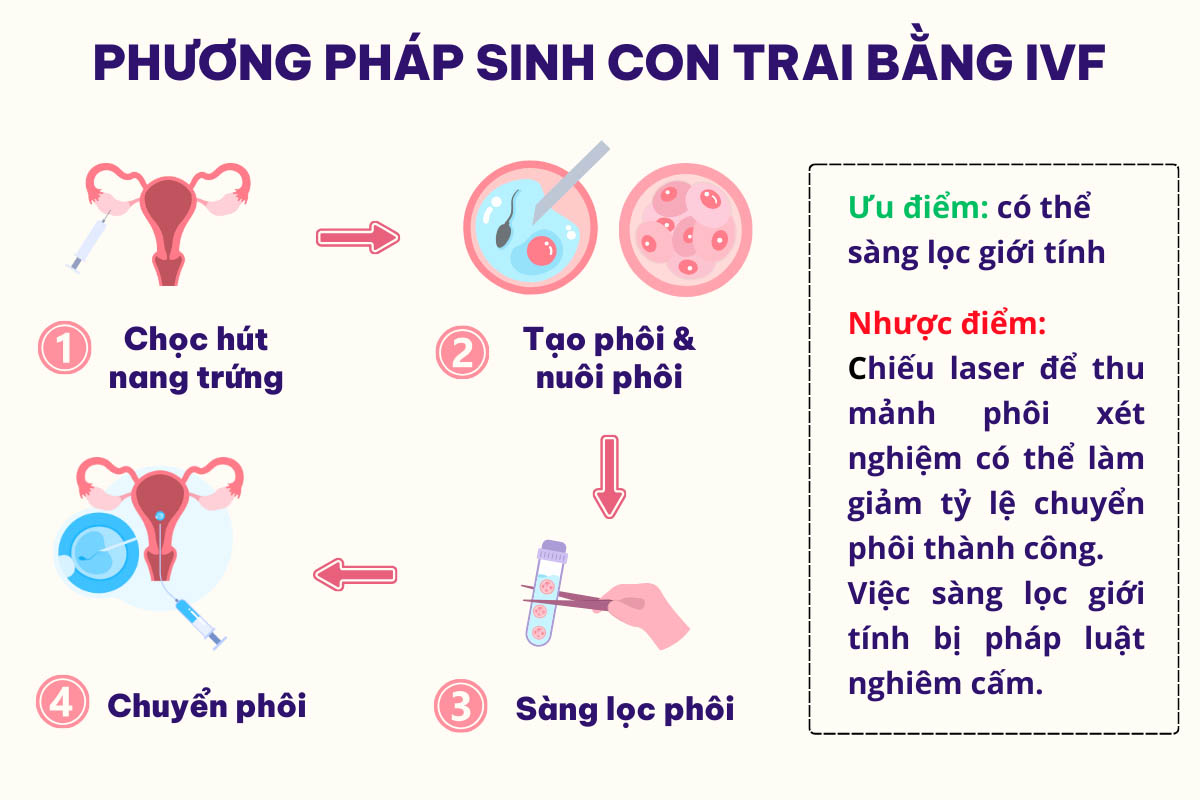 Phương pháp sinh con trai bằng IVF