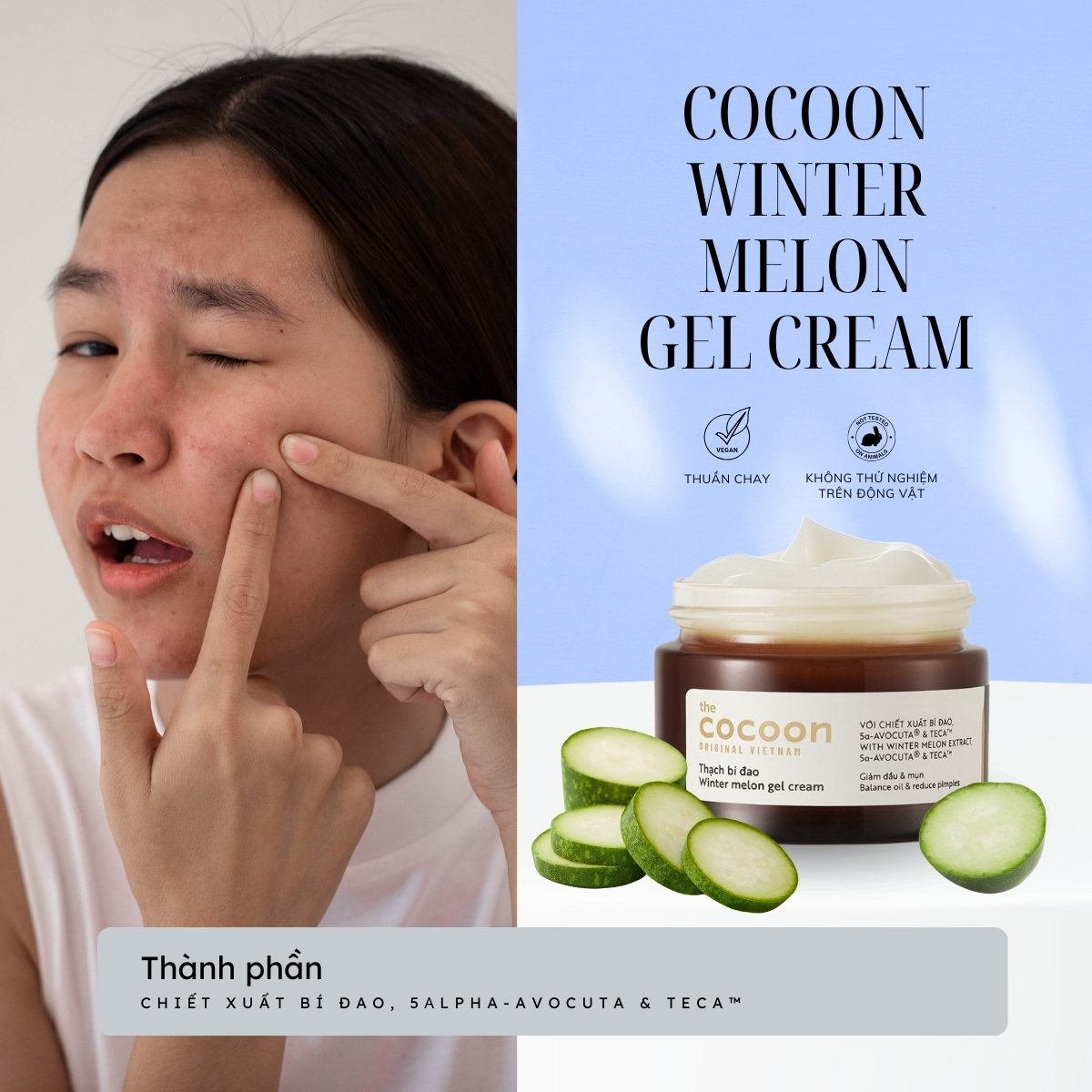 Thạch Bí Đao Cocoon Winter Melon Gel Cream