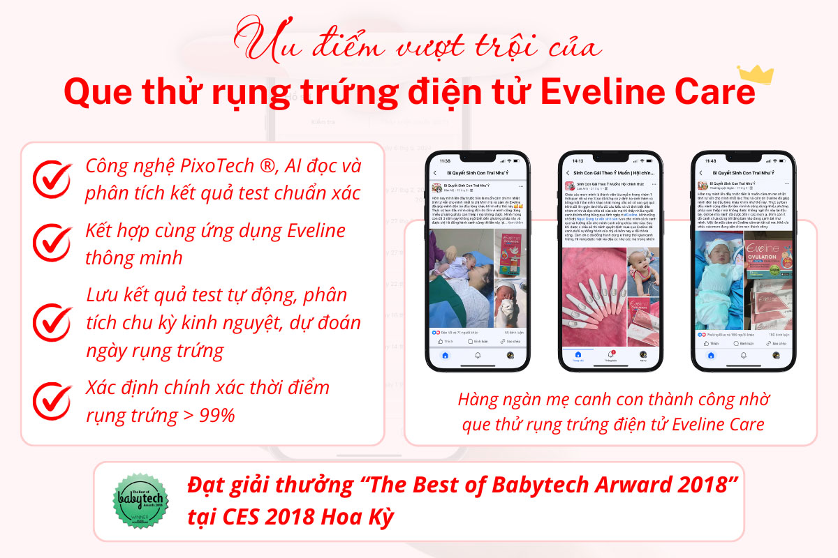 Ưu điểm vượt trội của que thử rụng trứng điện tử Eveline Care