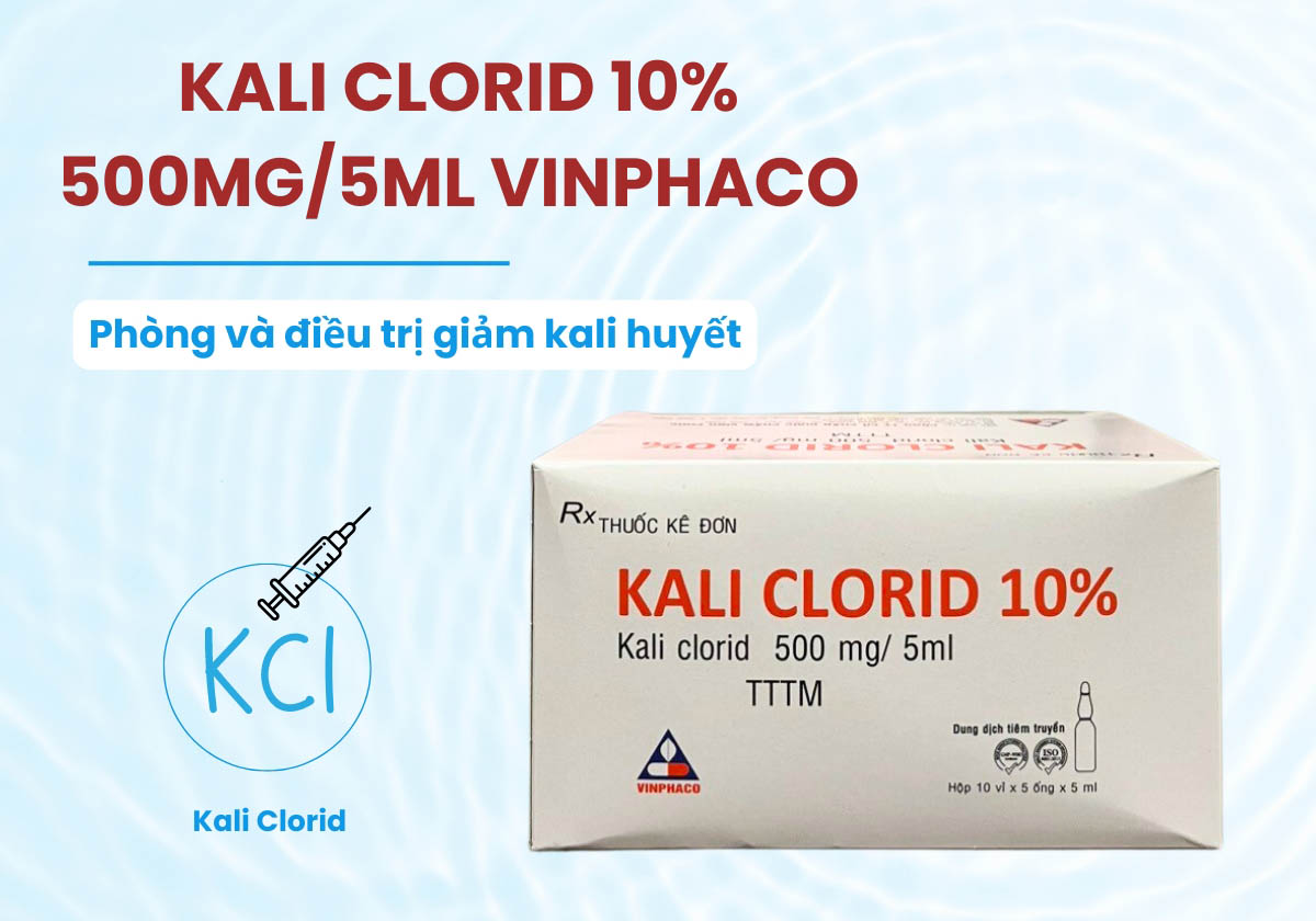 Kali Clorid 10% 500mg/5ml Vinphaco