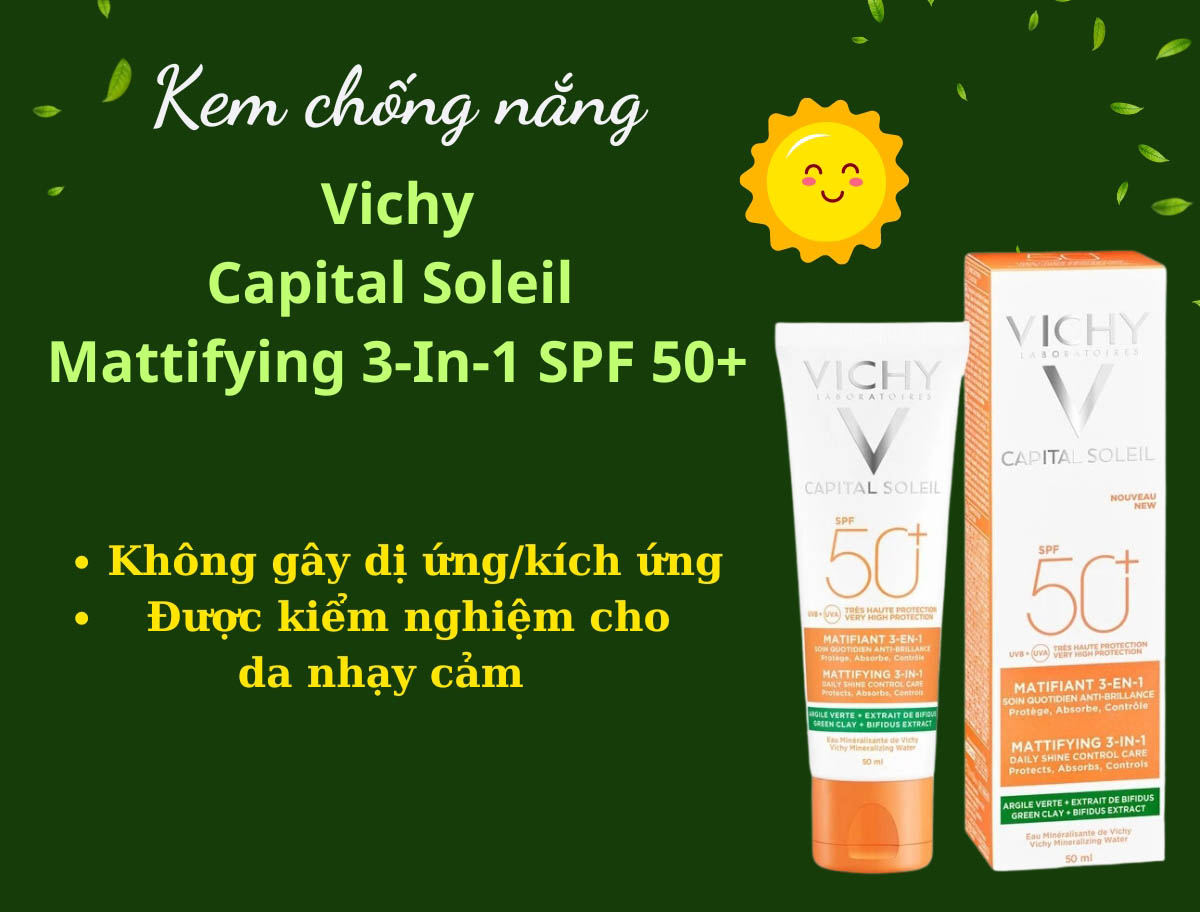 Kem chống nắng Vichy Capital Soleil Mattifying 3-In-1 SPF 50+