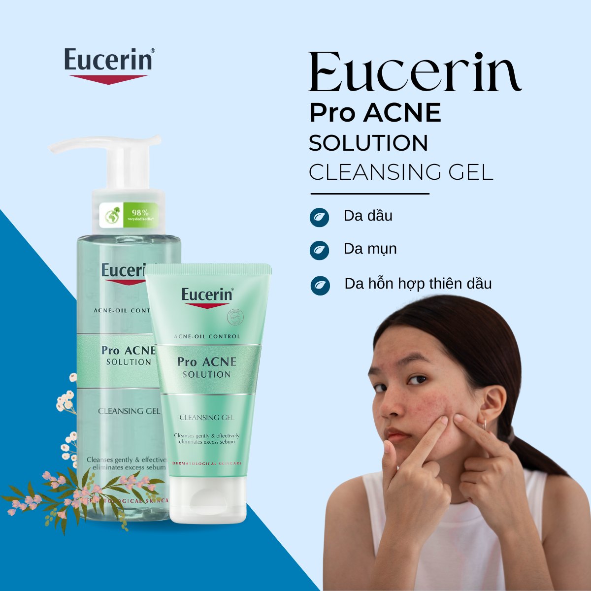 Sữa rửa mặt Eucerin Pro Acne Solution Cleansing Gel