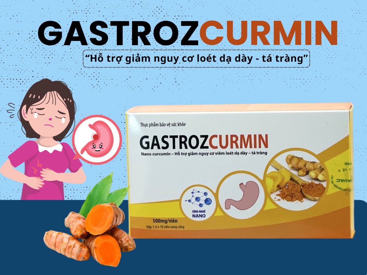 Gastrozcurmin giảm nguy cơ viêm loét dạ dày - tá tràng