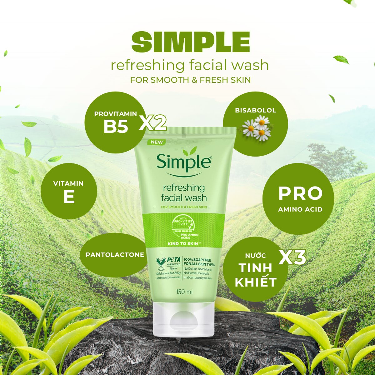 Sữa rửa mặt Simple Refreshing Facial Wash Gel