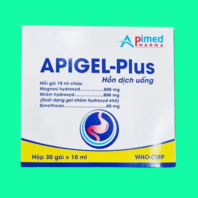Thuốc Apigel-Plus Suspension 10ml điều trị triệu chứng tăng acid dạ dày