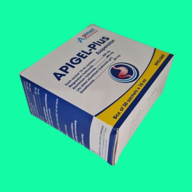 Thuốc Apigel-Plus Suspension 10ml điều trị triệu chứng tăng acid dạ dày