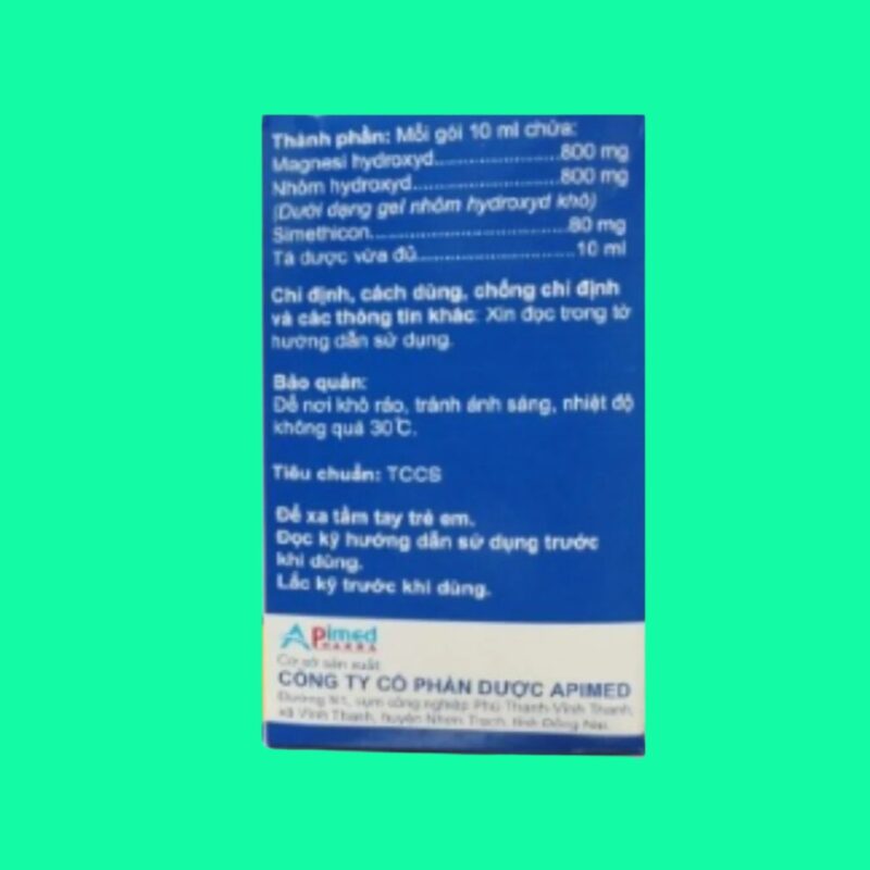 Thuốc Apigel-Plus Suspension 10ml điều trị triệu chứng tăng acid dạ dày
