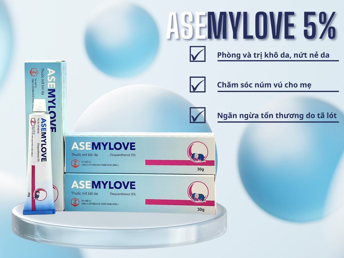 Thuốc Asemylove 5% phòng và điều trị da khô rát, nứt nẻ