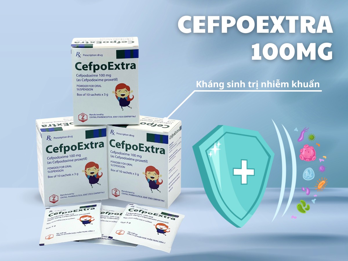 Thuốc CefpoExtra 100mg điều trị nhiễm khuẩn vừa và nhẹ