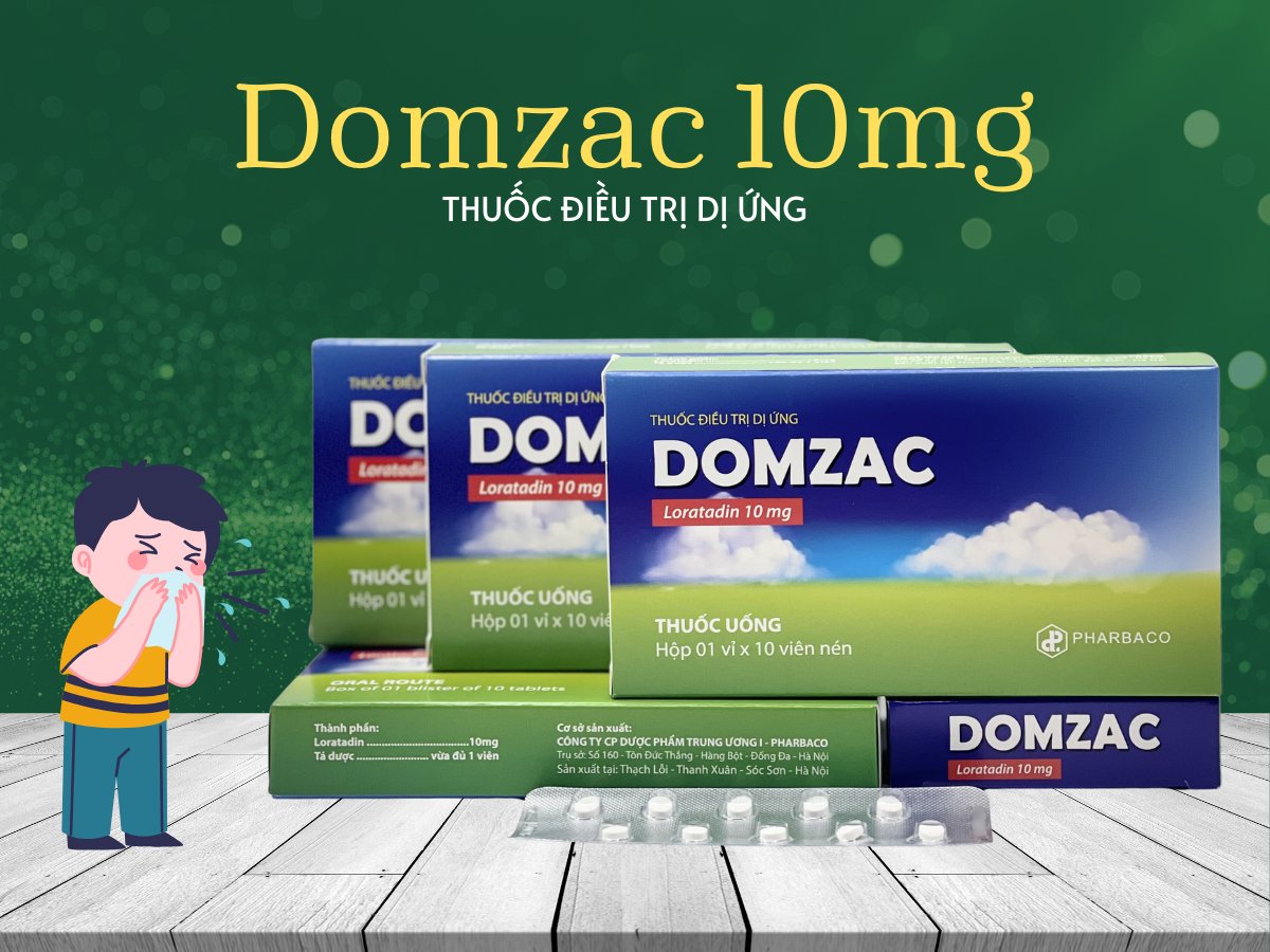 Thuốc Domzac 10mg điều trị viêm mũi, viêm kết mạc dị ứng