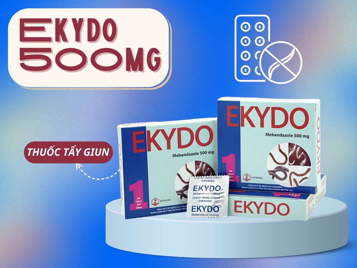 Thuốc Ekydo 500mg chữa trị nhiễm giun đường ruột