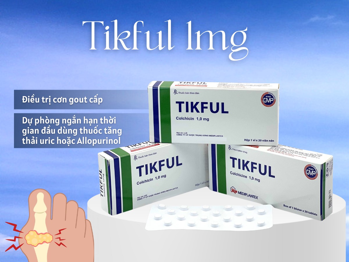 Thuốc Tikful 1mg điều trị cơn gout cấp