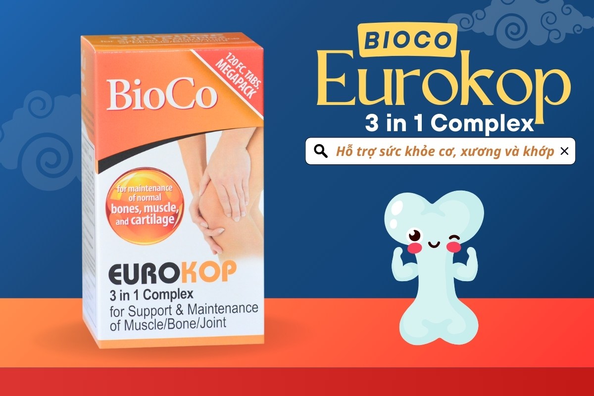 BioCo Eurokop 3 in 1 Complex hỗ trợ sức khỏe của cơ, xương, khớp