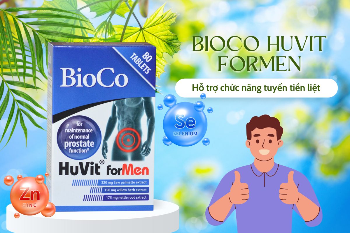 BioCo HuVit forMen hỗ trợ chức năng của tuyến tiền liệt