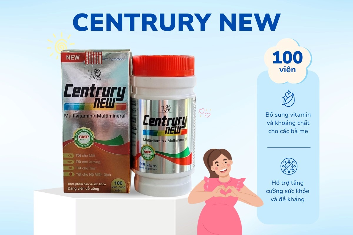 Centrury New bổ sung vitamin và khoáng chất cho mẹ bầu, mẹ cho con bú