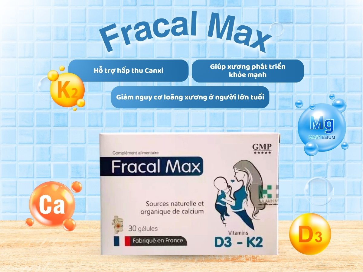 Fracal Max bổ sung Canxi, vitamin D3, K2, giúp xương chắc khỏe