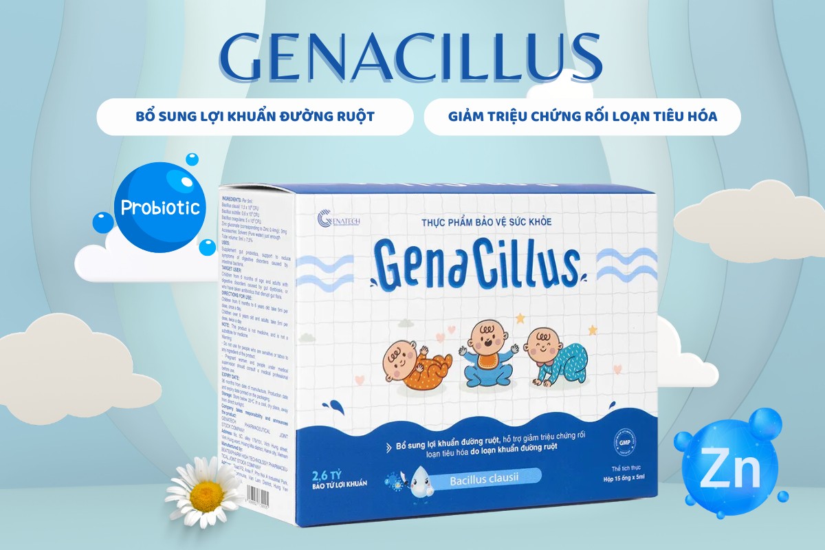 GenaCillus bổ sung lợi khuẩn, giảm tình trạng rối loạn tiêu hóa