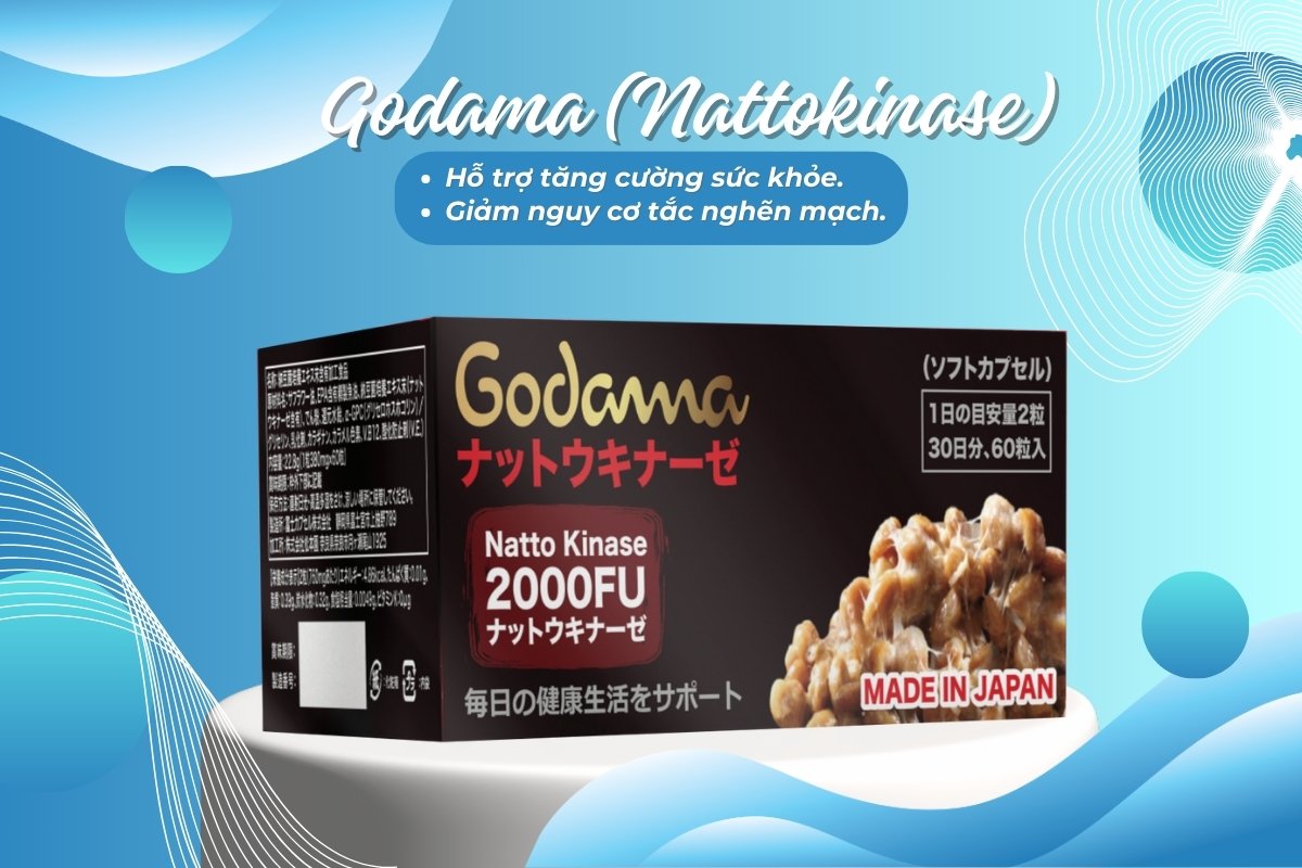 Godama (Nattokinase) hỗ trợ tăng cường sức khỏe, giảm nguy cơ tắc nghẽn mạch