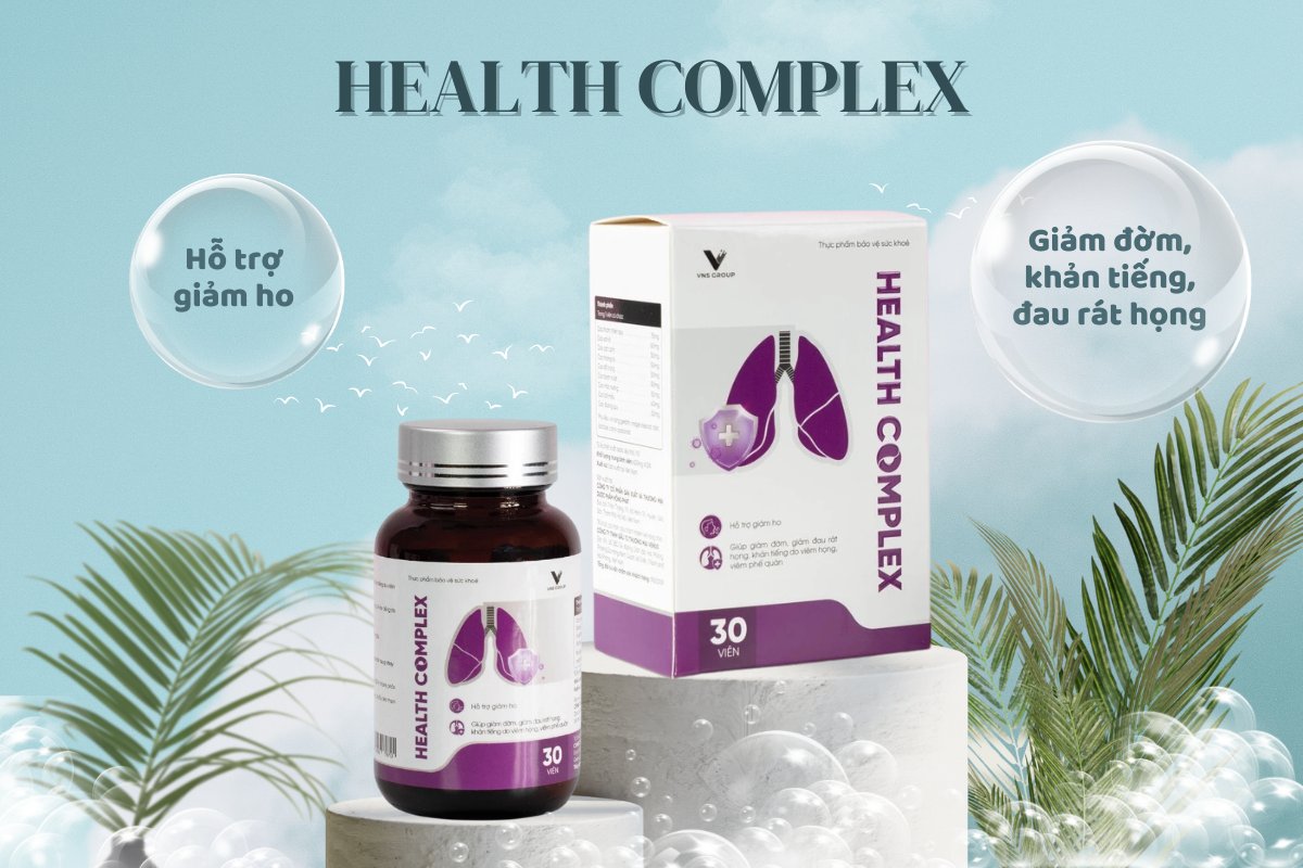 Health Complex hỗ trợ giảm ho, đờm, khản tiếng và đau rát họng