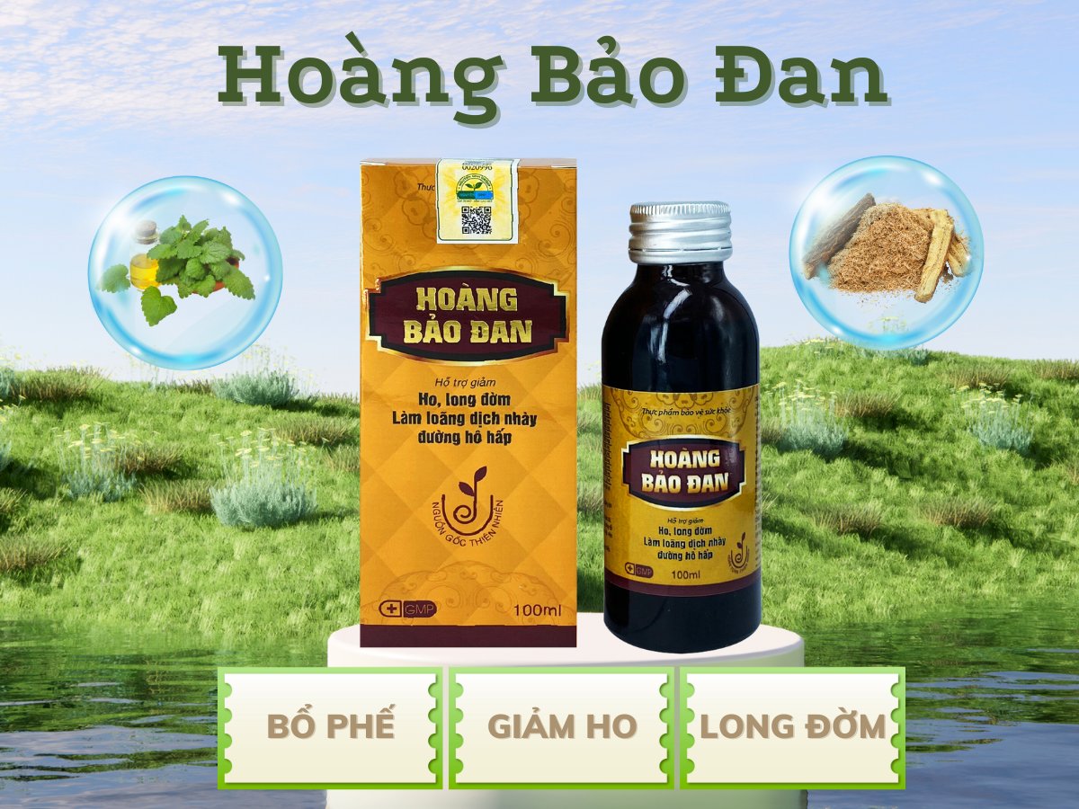 Hoàng Bảo Đan hỗ trợ bổ phế, giảm ho, làm dịu cổ họng và long đờm