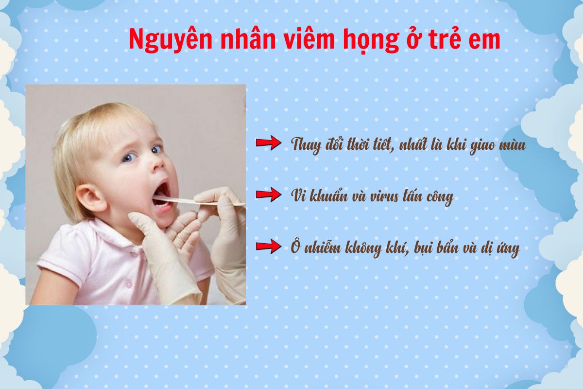 Nguyên nhân viêm họng ở trẻ em