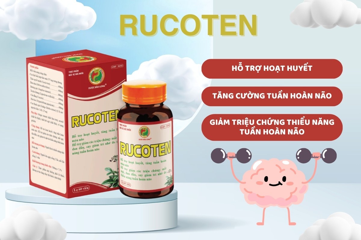 Rucoten hỗ trợ hoạt huyết, tăng cường tuần hoàn máu não