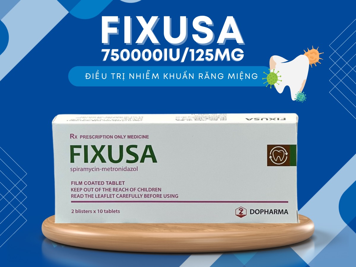 Thuốc Fixusa 750000IU/125mg điều trị nhiễm khuẩn răng miệng