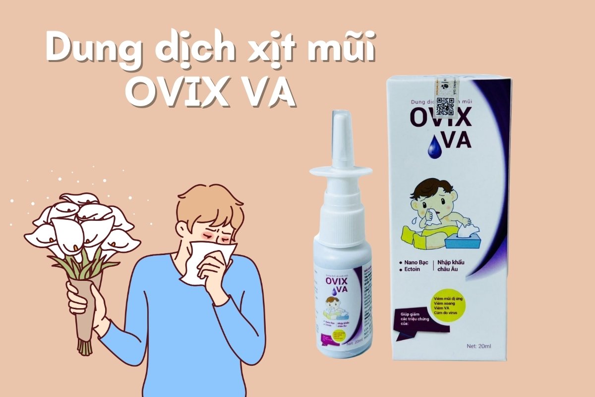 Dung dịch xịt mũi OVIX VA dùng cho người bị viêm mũi dị ứng, viêm xoang