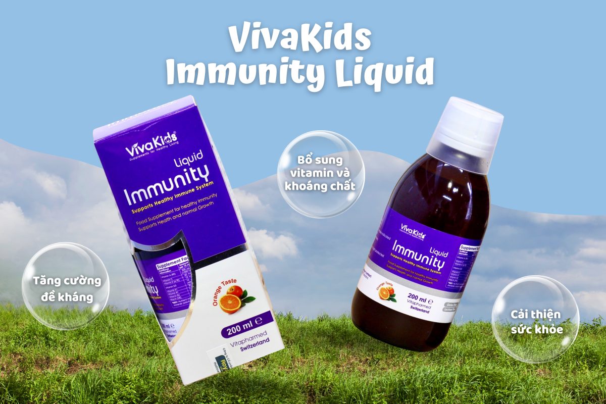 VivaKids Immunity Liquid hỗ trợ tăng cường sức đề kháng