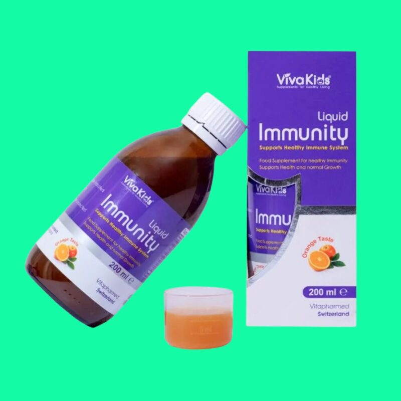 Thuốc VivaKids Immunity Liquid hỗ trợ tăng cường sức đề kháng