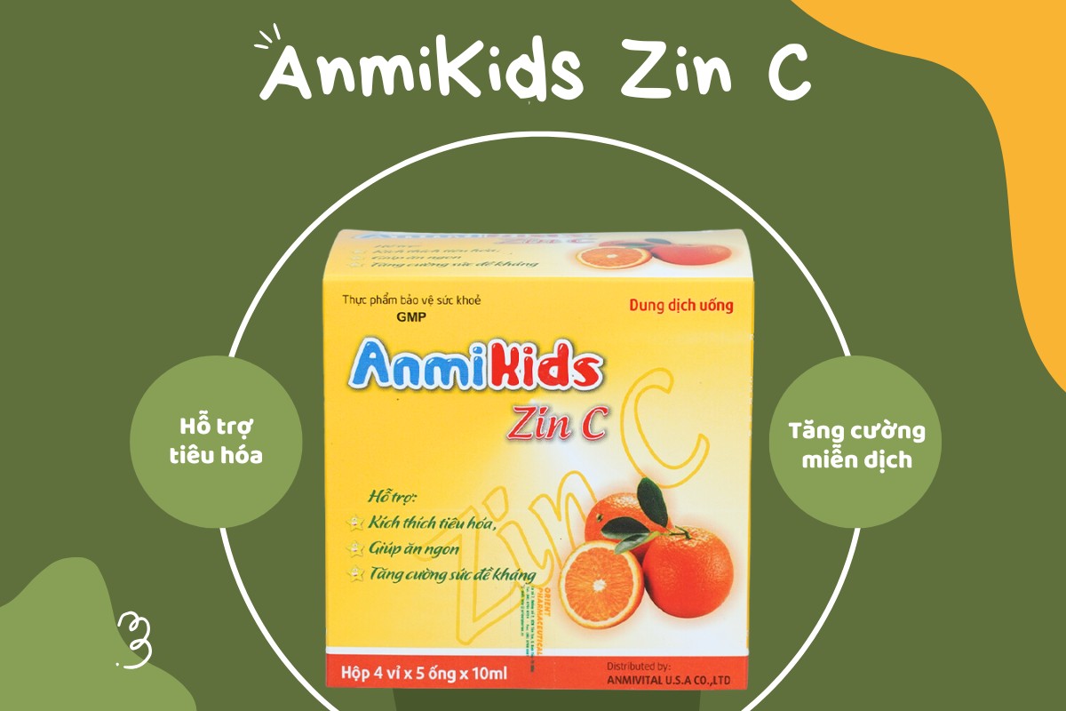 AnmiKids Zin C 10ml hỗ trợ tiêu hóa, tăng cường sức đề kháng