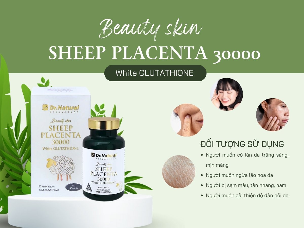 Beauty Skin Sheep Placenta 30000 White Glutathione