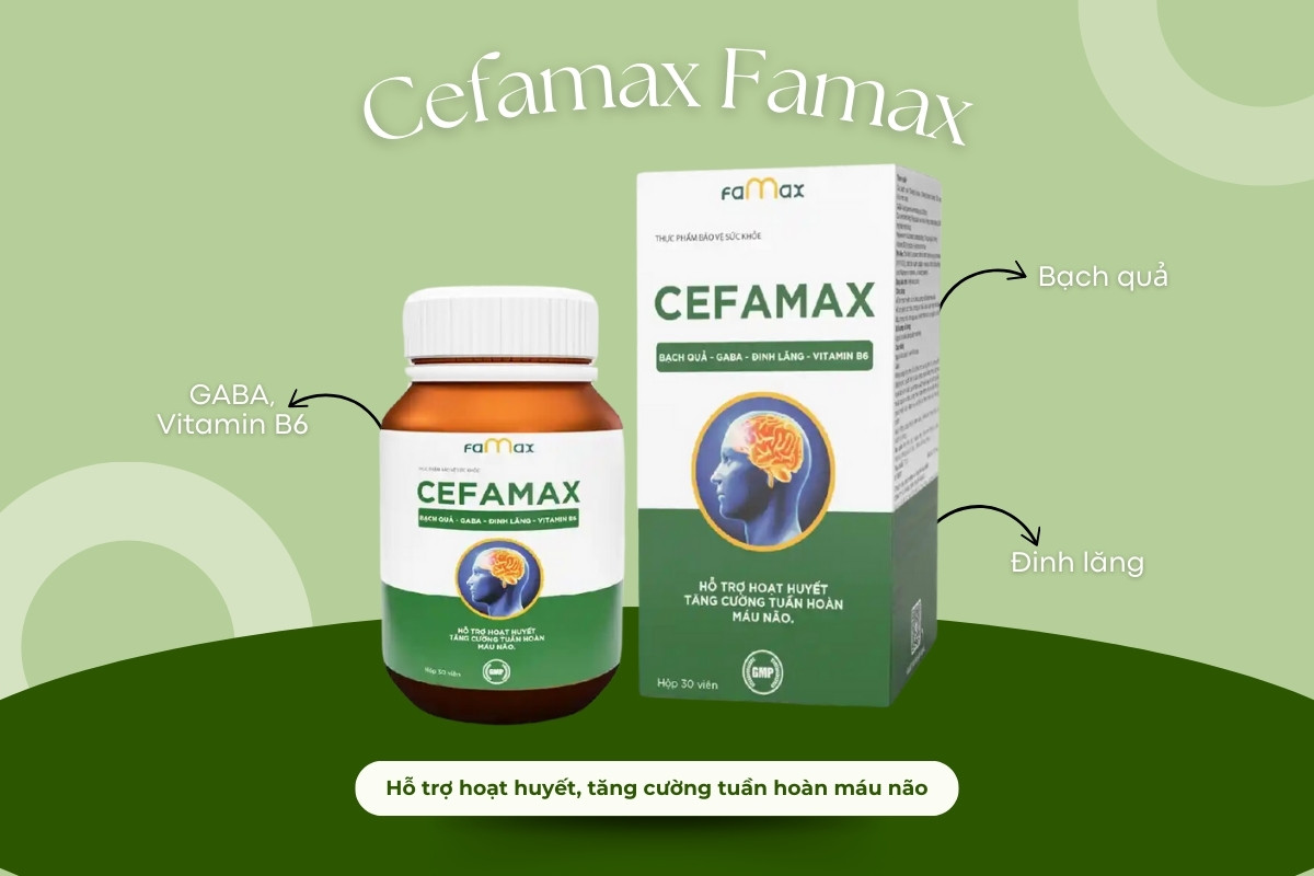 Cefamax Famax hỗ trợ hoạt huyết, tăng cường tuần hoàn máu não